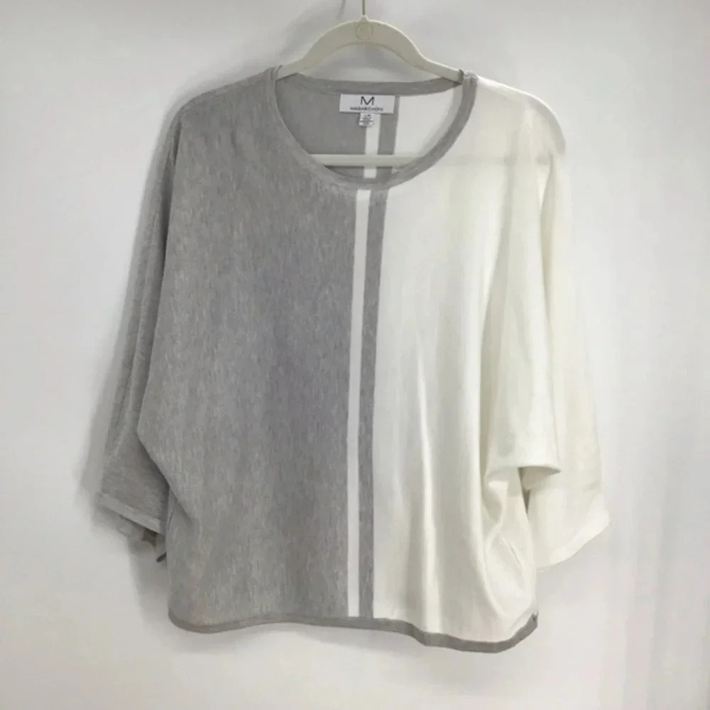 Magaschoni Women’s Casual Color-block Dolman Sleeve Sweater Size L